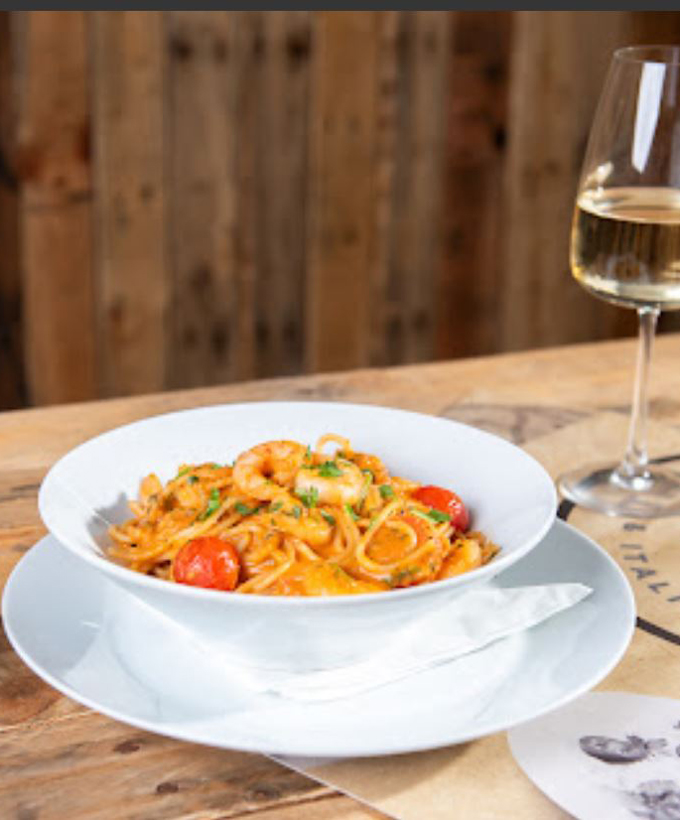 King Prawn Macaroni served at The Village Fish Bar Neilston